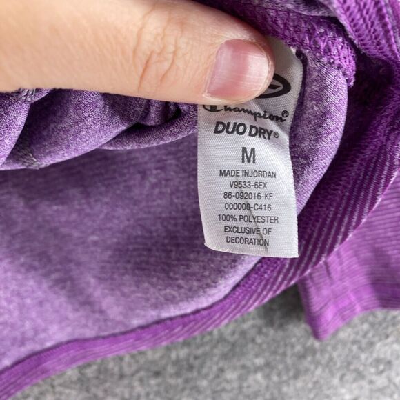 Champion Activewear Track Jacket Women M Medium Purple Striped High Neck Zipper - Picture 6 of 7